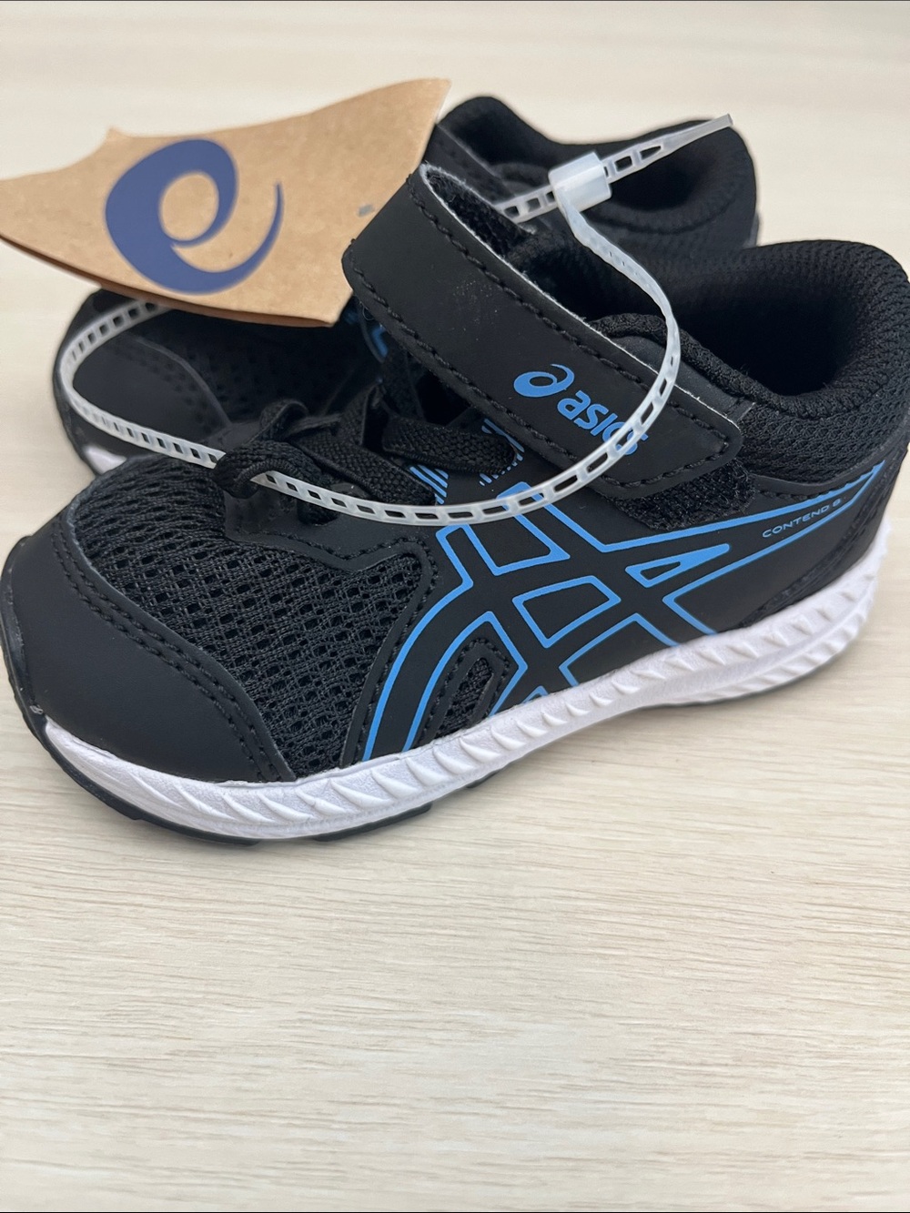 New ASICS Kids' Black & Blue Contend 8 TS Running Shoe - Picture 4 of 10